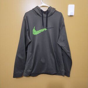 Nike Dri-Fit Khaki Green Performance Pullover Hoodie w/ Nike Graphic XL